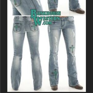 Cowgirl Tuff Light Blue Boot Cut Jeans 26 35